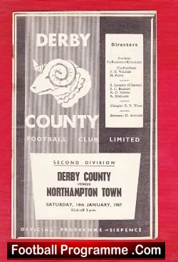 Derby County v Northampton Town 1967