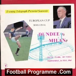 Dundee v AC Milan 1963 - European Cup Semi Final - football programme