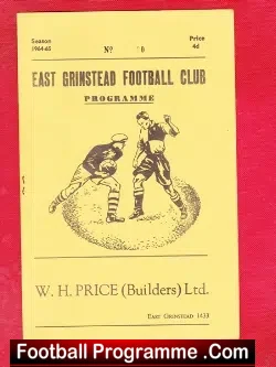 East Grinstead v Bognor Regis Town 1964 - football programme
