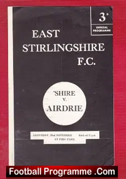 East Stirlingshire v Airdrieonians Airdrie 1963