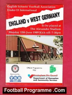 England v Germany 1989 – Under 15 – Ryan Giggs – Ryan Wilson