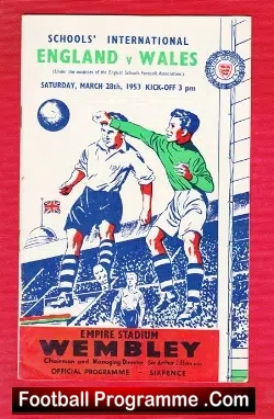 England v Wales 1953 – Young Boy Bobby Charlton