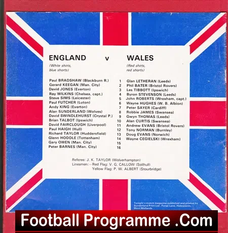 England v Wales 1977 – Under 21 International at Wolves