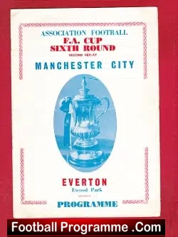 Everton v Manchester City 1966 - FA Cup at Ewood Park Pirate - football programme