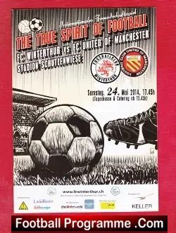 FC Winterthur v FC United Of Manchester 2014 - Zurich - football programme