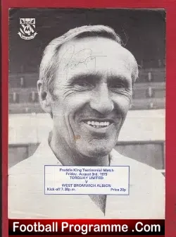 Freddie King Testimonial Benefit Torquay United 1979 AUTOGRAPHS