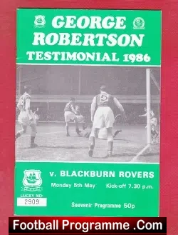 George Robertson Testimonial Benefit Plymouth Argyle 1986