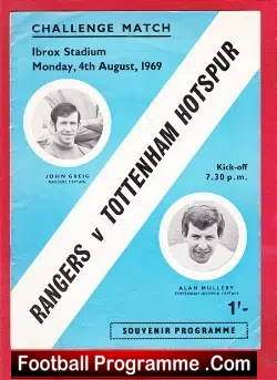 Glasgow Rangers v Tottenham 1969 – Friendly Match