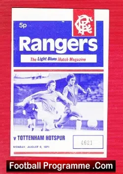 Glasgow Rangers v Tottenham 1971 – Friendly Match