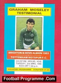 Graham Moseley Testimonial Benefit Match Brighton 1990 - football programme