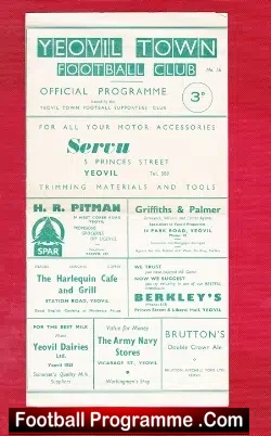 Harry Robshaw Testimonial Benefit Match Yeovil Town 1961 - football programme