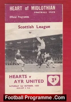 Heart Of Midlothian v Ayr United 1959