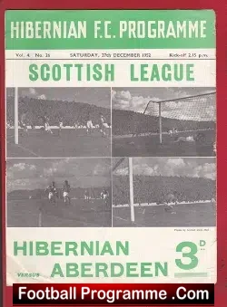 Hibernian Hibs v Aberdeen 1952