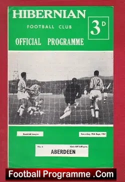 Hibernian Hibs v Aberdeen 1964