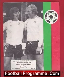 Jimmy Dunne Testimonial Benefit Bristol City 1979 - Bobby Moore - football programme