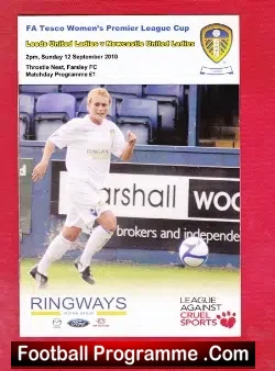 Leeds United Ladies v Newcastle United 2010 - Womens Football - football programme