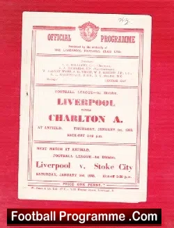 Liverpool v Charlton Athletic 1948 – 1940s
