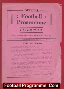 Liverpool v Manchester City 1937 – Rare Reserves Match 1936/37