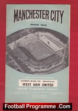 Manchester City v West Ham United 1961 - football programme