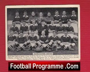 Manchester United Football Team Squad Card 1938 Man Utd 1930s