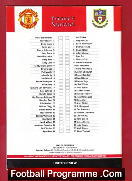 Manchester United v Tottenham 1999 – League Decider Treble – 4