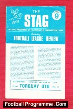 Mansfield Town v Torquay United 1967