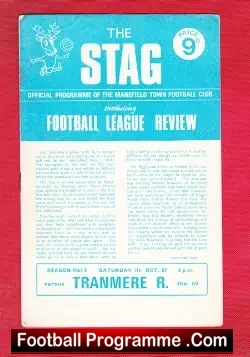 Mansfield Town v Tranmere Rovers 1967