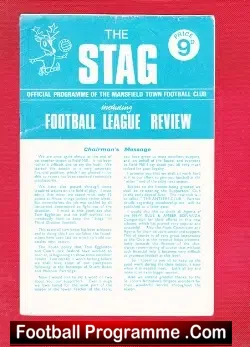 Mansfield Town v Walsall 1968 - football programme