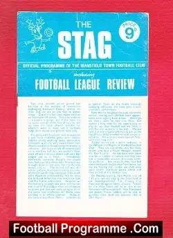 Mansfield Town v Watford 1968 - football programme