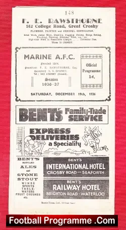 Marine Athletic v Lancaster Town 1936 – Lancashire Combination