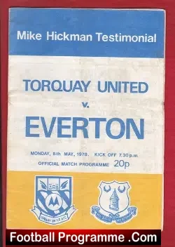 Mike Hickman Testimonial Match Torquay United – Autographed