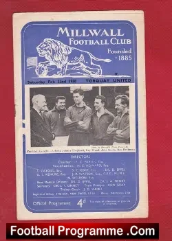 Millwall v Torquay United 1958