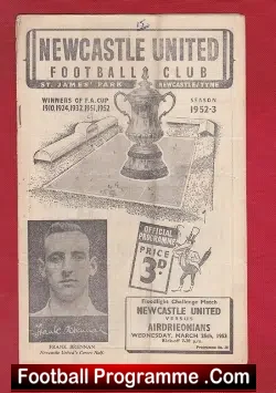 Newcastle United v Airdrieonians 1953 – Airdrie Challenge Match