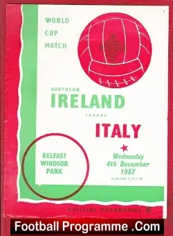 Northern Ireland v Italy 1957 – World Cup Match Belfast