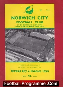 Norwich City v Swansea Town 1962