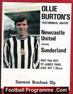 Ollie Burton Testimonial Benefit Match Newcastle United 1973