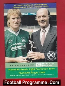 Plymouth Argyle Promotion Team Youth Development Benefit 1996