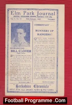 Reading v QPR 1947 - football programme