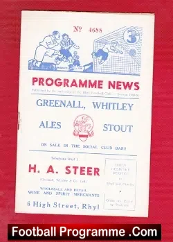 Rhyl v Congleton Town 1960