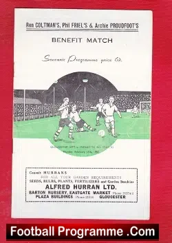 Ron Coltman + Phil Friel Archie Proudfoot Testimonial Glos 1957