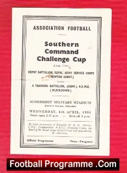 Royal Army Service Corps v 4th Training Battalion 1951 Aldershot