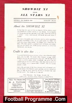 Showbiz XI v All Stars XI 1960 – Sean Connery Yiewsley