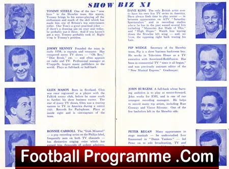 Showbiz XI v Showmen’s Guild 1966 – Charity Match Sean Connery