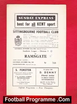 Sittingbourne v Ramsgate 1960