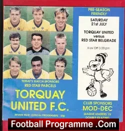 Torquay United v Red Star Belgrade 1990 – Friendly Match
