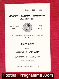 Tow Law Town v Bishop Auckland 1975 – Northern League Cup
