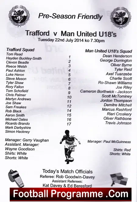 Trafford v Manchester United 2014 – Under 18’s Match in Flixton