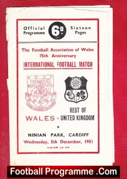 Wales v Rest Of The United Kingdom 1951 – at Ninian Park