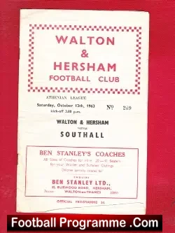 Walton Hersham v Southall 1963