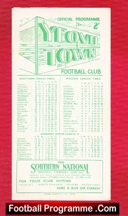Yeovil Town v Barry Town 1952 - football programme